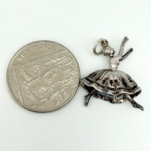 Vintage 925 Sterling Silver Ballerina Charm CA28-41