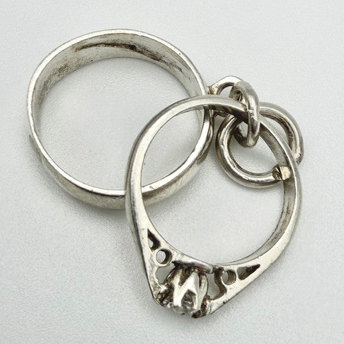 Vintage 925 Sterling Silver Rings Charm CA22-14