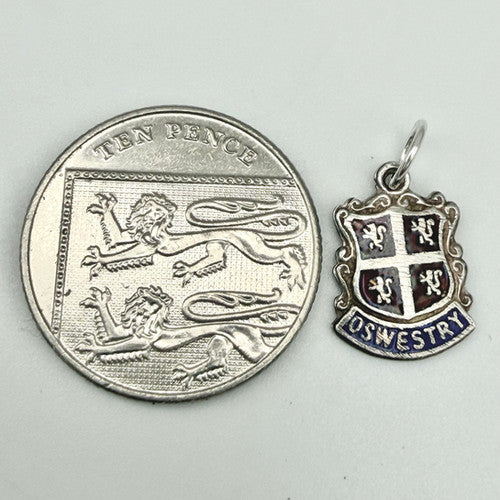Vintage 925 Sterling Silver Oswestry Travel Charm CA25-48
