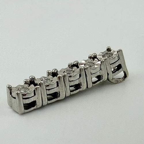 Vintage 9ct White Gold Diamond Slider Pendant PG20