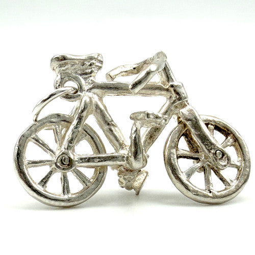 Vintage 925 Sterling Silver Bicycle Charm CA27-44