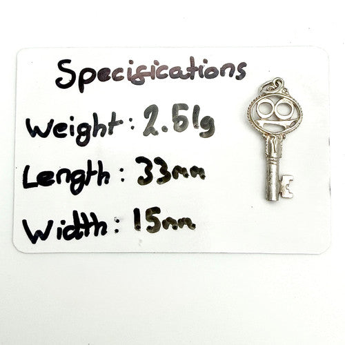 Vintage 925 Sterling Silver 18 Key Charm CA26-20