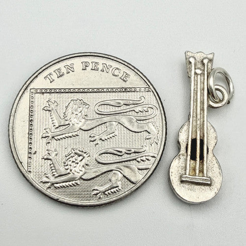 Vintage 925 Sterling Silver Guitar Charm CA22-35