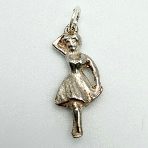 Vintage 925 Sterling Silver Ballerina Charm CA19-62