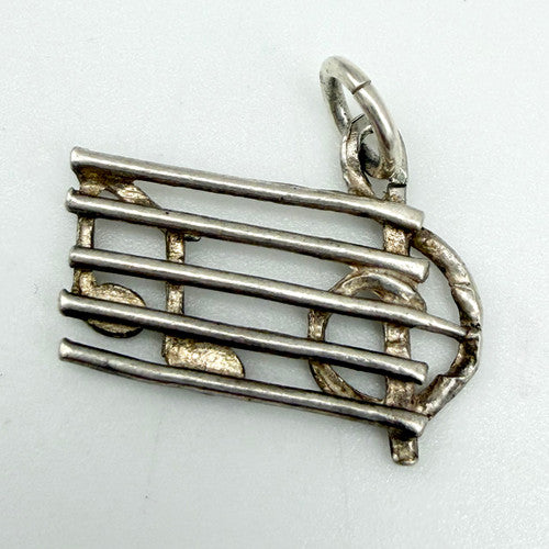 Vintage 925 Sterling Silver Music Notes Charm CA28-7