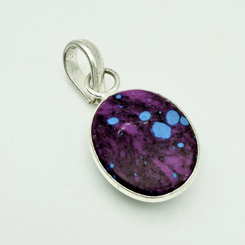 Vintage 925 Sterling Silver Purple Turquoise Pendant PAT117