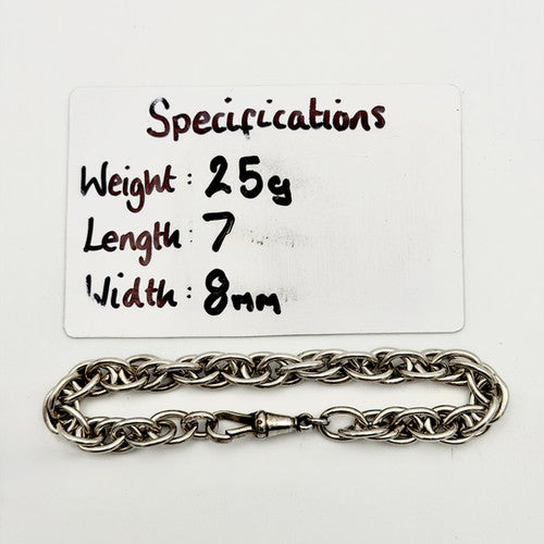 Vintage 925 Sterling Silver Fancy Link Bracelet Bracelet-53