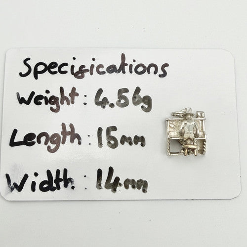 Vintage 925 Sterling Silver Articulated Pianist Charm CA24-43
