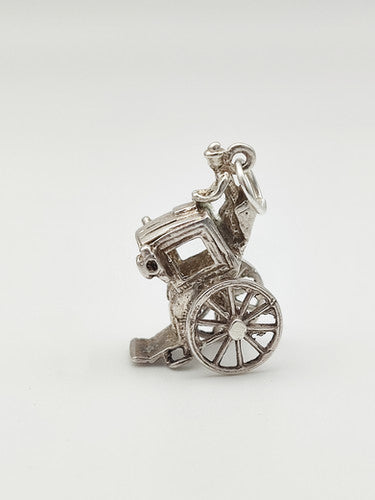 Vintage 925 Sterling Silver Carriage Charm CA15-64