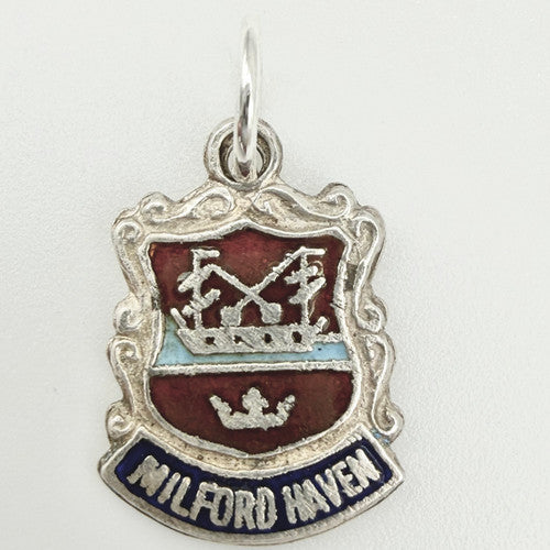 Vintage 925 Sterling Silver Milford Haven Travel Charm CA25-51
