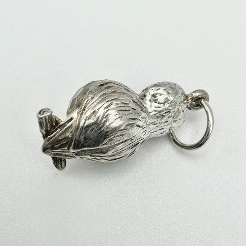 Vintage 925 Sterling Silver Owl Charm CA25-69