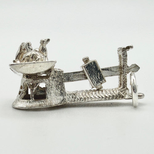 Vintage 925 Sterling Silver Baby Weighing Scales Charm CA24-48