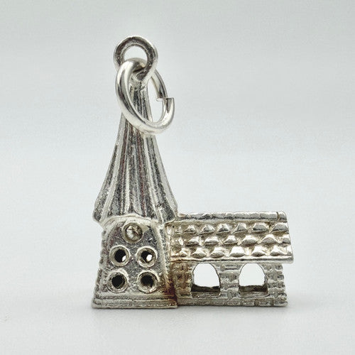 Vintage 925 Sterling Silver Church Charm CA22-36