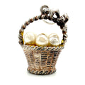 Vintage 925 Sterling Silver Basket of Pearls Charm CA27-51