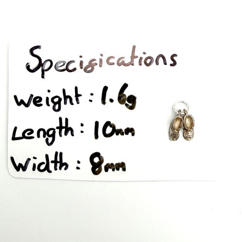 Vintage 925 Sterling Silver Baby Shoes Charm CA27-29