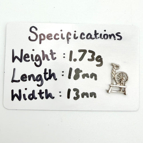 Vintage 925 Sterling Silver Spinning Wheel Charm CA28-4