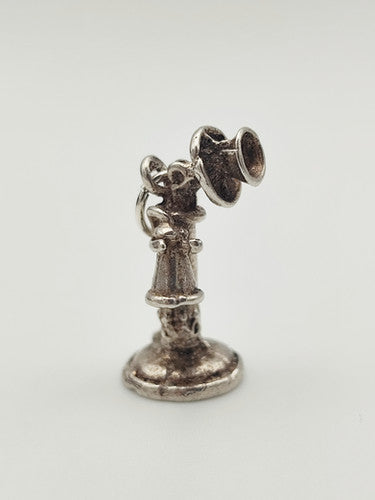Vintage 925 Sterling Silver Telephone Charm CA15-36