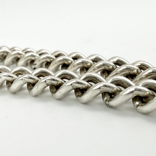 Vintage 925 Sterling Silver Curb Link Bracelet Bracelets-67