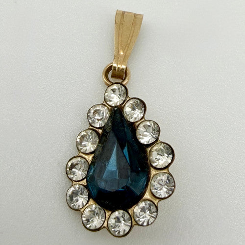 Vintage 9ct Yellow Gold CZ Pendant PG19