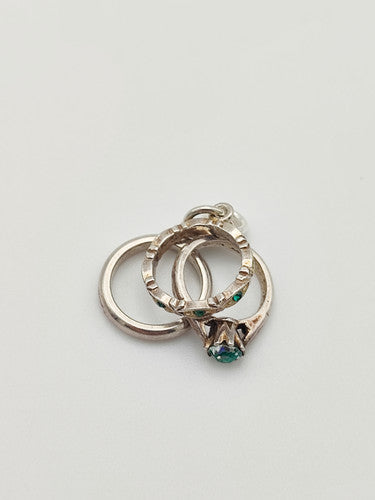 Vintage 925 Sterling Silver Rings Charm CA1-21