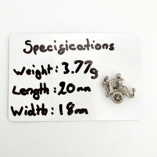 Vintage 925 Sterling Silver Carriage Charm CA29-15