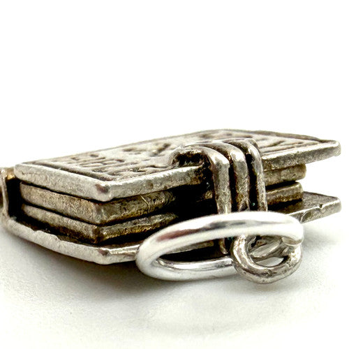 Vintage 925 Sterling Silver Holy Bible Charm CA27-36