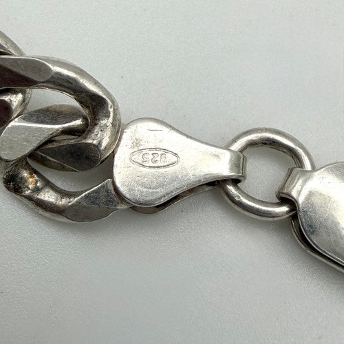 Vintage 925 Sterling Silver Curb Link Chain Necklace PAT143