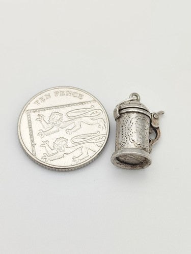 Vintage 925 Sterling Silver Tankard Charm CA15-113
