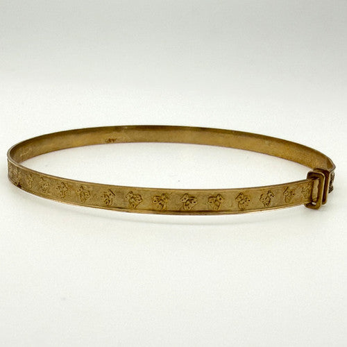 Vintage 9ct Yellow Gold Baby Childs Bangle PG28