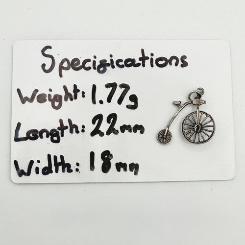 Vintage 925 Sterling Silver Nuvo Penny-Farthing Charm CA23-11