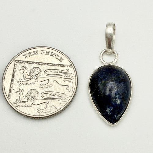Vintage 925 Sterling Silver Sodalite Pendant PAT113