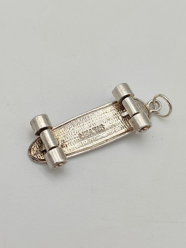 Vintage 925 Sterling Silver Skateboard Charm CA18-6