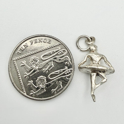 Vintage 925 Sterling Silver Ballerina Charm CA24-70