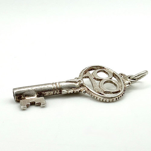 Vintage 925 Sterling Silver 18 Key Charm CA26-20
