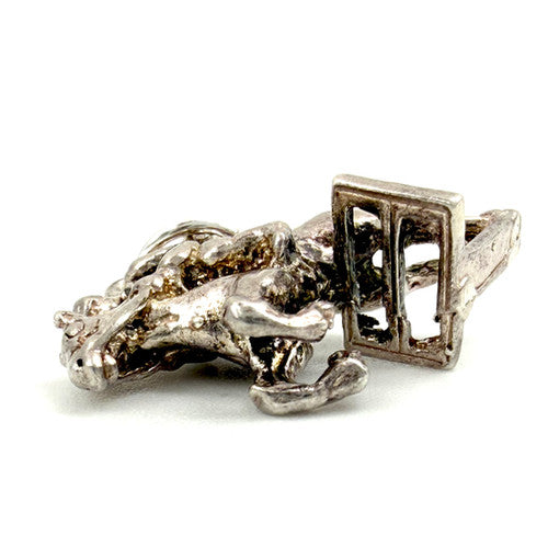 Vintage 925 Sterling Silver Horse Racing Jockey Charm CA27-16