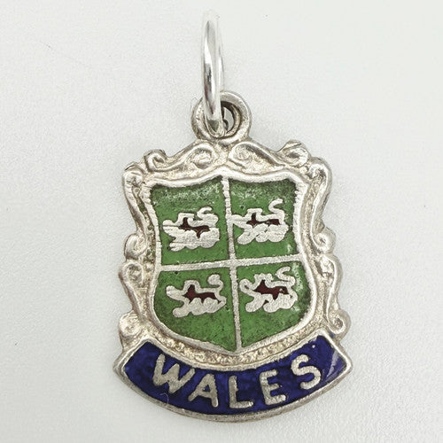 Vintage 925 Sterling Silver Wales Travel Charm CA25-37