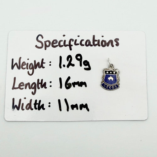 Vintage 925 Sterling Silver Leeds Travel Charm CA20-19