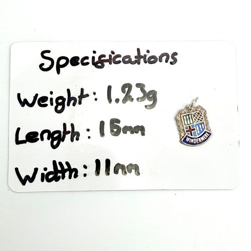 Vintage 925 Sterling Silver Windermere Charm CA26-26