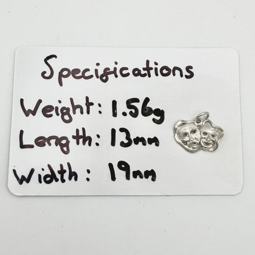 Vintage 925 Sterling Silver Tragedy Mask Charm CA22-65