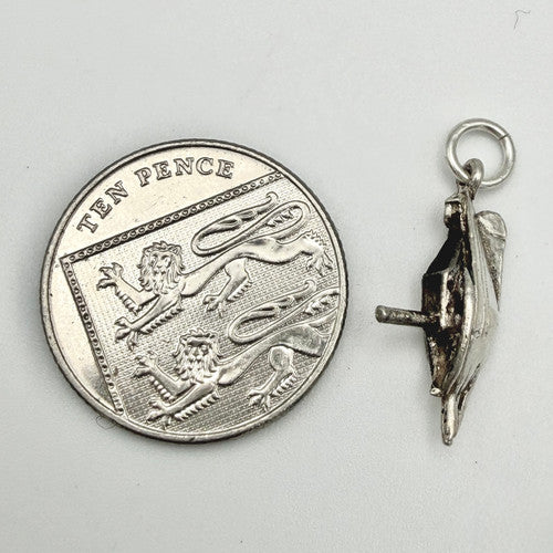 Vintage 925 Sterling Silver Boat Charm CA24-26