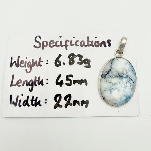 Vintage 925 Sterling Silver Agate Pendant Charm PAT121