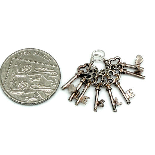 Vintage 925 Sterling Silver Lesley Keys Charm CA27-35