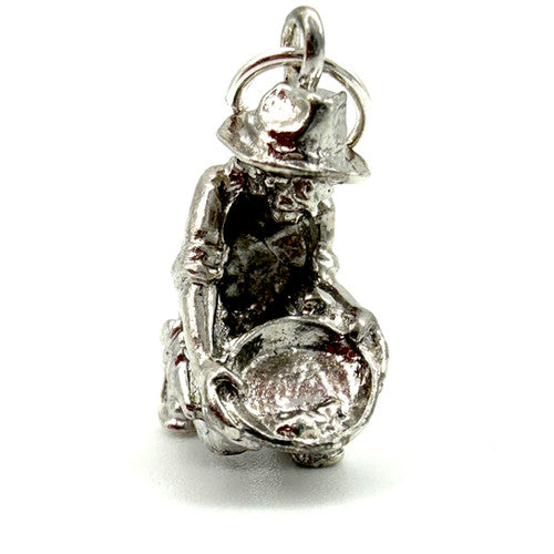 Vintage 925 Sterling Silver Gold Prospector Charm CA27-58