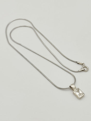 Vintage 925 Sterling Silver CZ Pendant Necklace PAT63