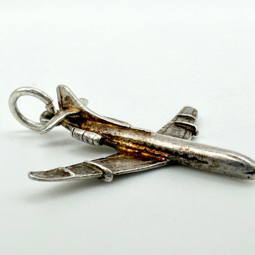 Vintage 925 Sterling Silver Aeroplane Charm CA28-37