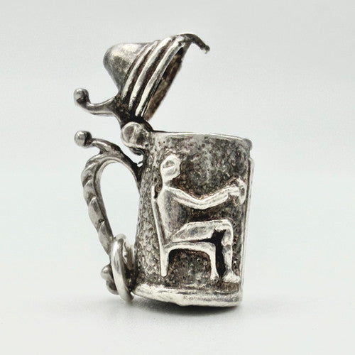 Vintage 925 Sterling Silver Tankard Charm CA23-34