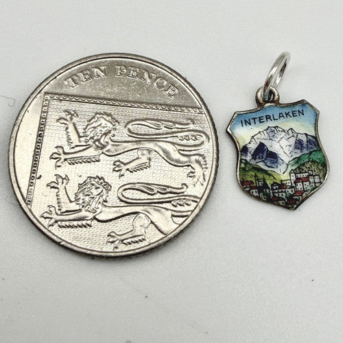 Vintage 800 Silver Interlaken Travel Charm CA25-27