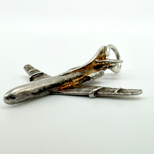 Vintage 925 Sterling Silver Aeroplane Charm CA28-37