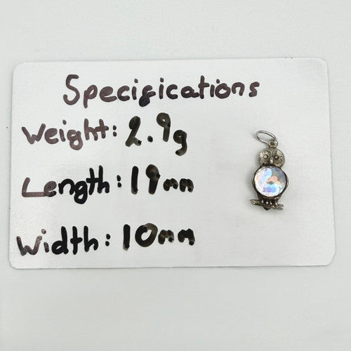Vintage 925 Sterling Silver Owl Charm CA25-69
