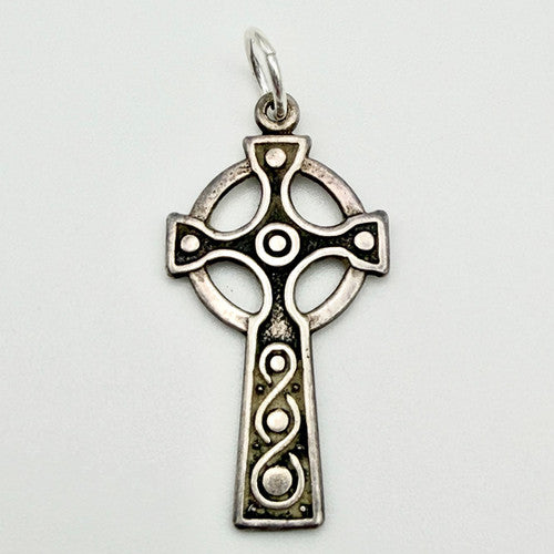 Vintage 925 Sterling Silver Celtic Cross Charm CA19-85